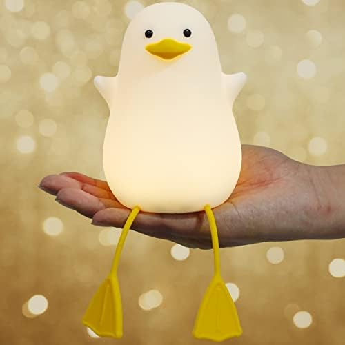 Hotbest симпатична патка ноќна светлина, силиконска симпатична патка за патки за деца, симпатична светлина патка, USB LED LED светилки