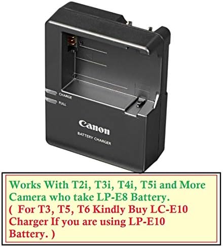 Замена на канон LC-E8E Брз полнач за Canon LP-E8 Li-јонска батерија компатибилен со Canon Canon EOS 550D, 600D, 650D, 700 D, EOS Rebel T2i, T3i, T4i, T5i, Kiss X4, X5, X6