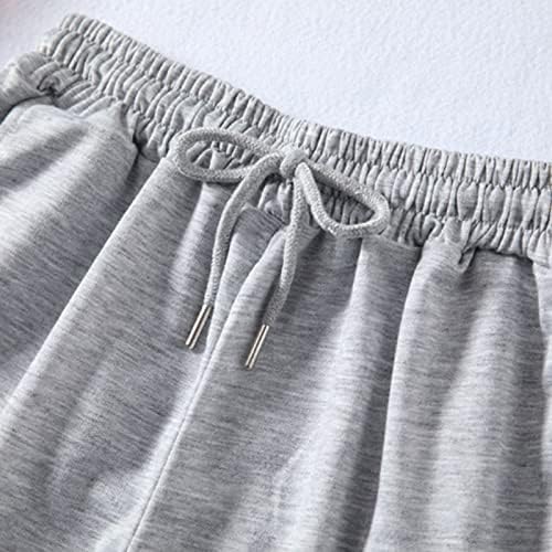 Салата шорцеви жени еластична половината за влечење џемпери со слаби џемпери на ниско ниво на панталони за џогирање со џеб со џеб