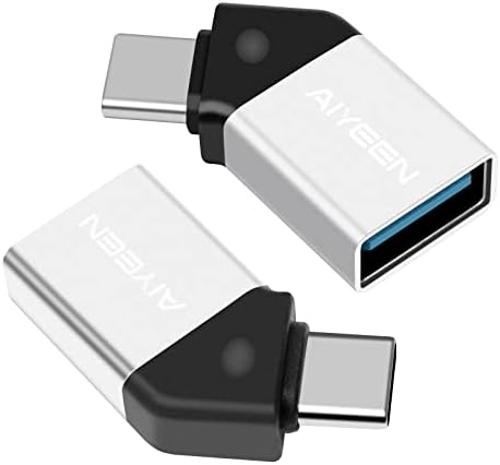 USB C до USB адаптер, 45 степени USB C MALE до USB 3.0 Femaleенски адаптер OTG конвертор компатибилен со MacBook Pro 2019/2018, Samsung