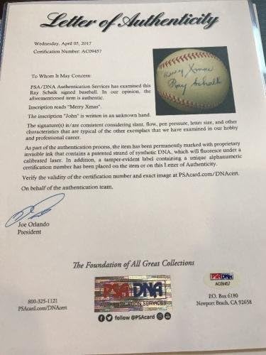 Најдобриот сингл на Реј Шалк го потпиша американскиот лига Бејзбол ПСА ДНК ЦОА - Автограмирани бејзбол