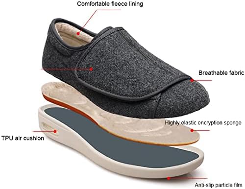 Дијабетични чевли за мажи - Медицински чевли за отечени стапала прилагодливи со големи големина на големо и проширување на чевли