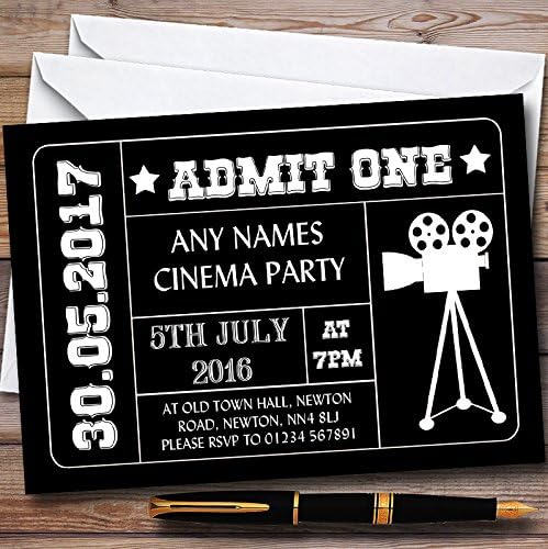Зоолошката градина со црна боја Признајте еден филм филм кино персонализирани покани за роденденска забава за деца