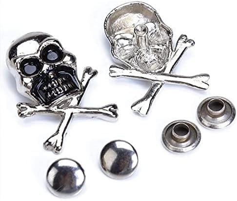 10 поставени сребрени бои црна боја череп столпчиња за забивање на комерци за комесарка од кожа