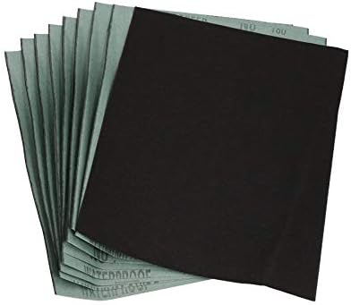 Влажна и сува стаклена хартија 180 Грит водоотпорни абразивни листови за пескарење на хартија 10pk
