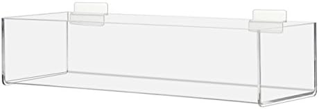 Носители на маркетинг Slatwall акрилик табела за малопродажба 15 инчи широк x 4 инчи длабок правоаголен еден оддел Луцит производи за складирање