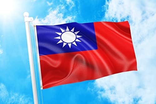 DMSE Тајван Тајванско знаме 3x5 ft нога полиестер 100D знаме УВ отпорен