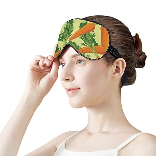 Зеленчук морков печати маска за очи за очите Блокирање маска за спиење со прилагодлива лента за работа за смена за спиење