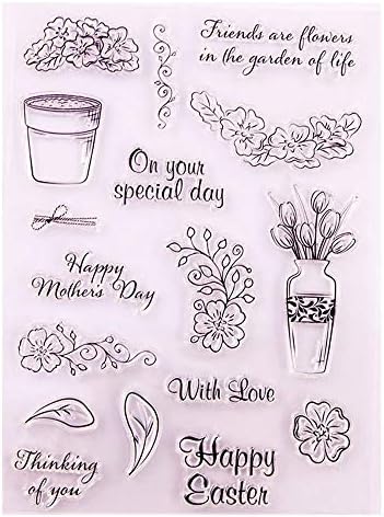 Пријатели кои размислуваат за вас со loveубовни цвеќиња Лин тенџере среќен Велигденски ден на мајката, јасни марки за правење картички што прават