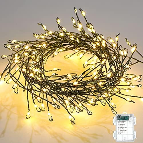 8 стапки 200 LED starвездени светла, батерија управувана со водоотпорна бакарна жица жица, жици светла за забава на отворено, Божиќ, венец,