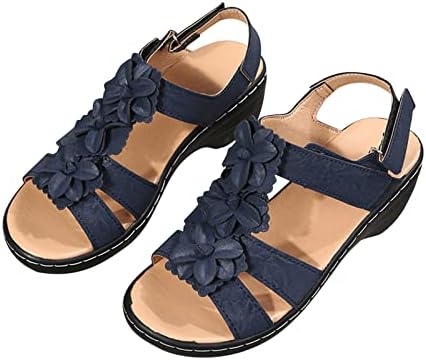 Летни сандали за жени 2022 обични римски чевли платформа клинови потпетици цврсти цветни сандали женски чевли