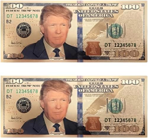 Блинки два пакувања 100 УСД Претседателот Доналд Трамп колекционерски позлатени лажни банкарски белешки