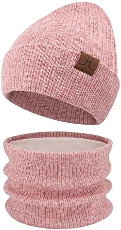 Женски зимски гравчиња капи за вратот Поставете топло плетено масно череп капачиња за бесконечност за жени и мажи