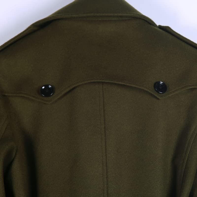 Европа зимска волна палто за машки најнов британски стил лабава волнена облека за надворешни работи на деловна облека Армија Зелена