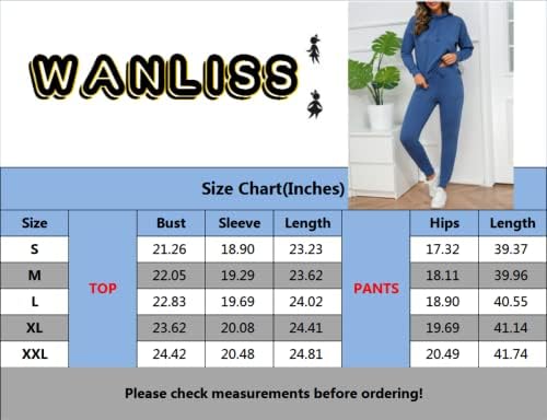 Wanliss Lounge Setts For Women Two Piect Compit се поставува Turtleneck Top Top Loungewear Athertics