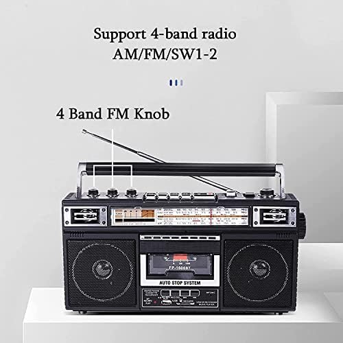 Преносен рекордер за радио касети и плеер, конверзија на Boombox MP3 од радио во касета, со AM/FM/SW1-2 три ленти, снимање/транскрипција