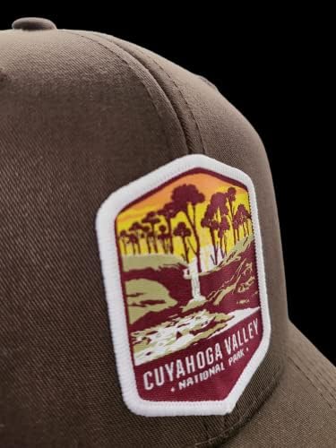 Камионерска капа на долината Cuyahoga долина - Бесбол капа на мрежни мрежи w/Национален парк ткаен лепенка