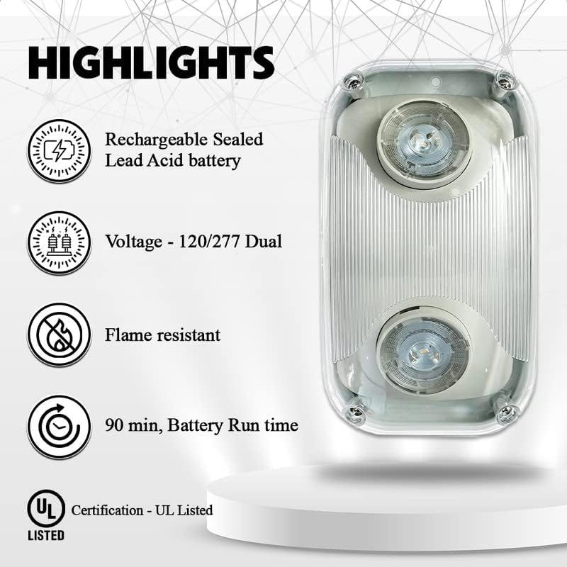 Циата LED светла за итни случаи за бизнис со резервна копија на батерии, комерцијално осветлување за итно осветлување во термо