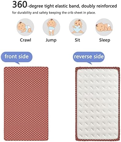 Розови полкови точки со тематски вграден креветче за креветчиња, стандарден душек за креветчиња, ултра мек материјал-бебешки креветчиња