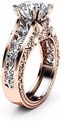 ветување прстени за девојка стерлинг Сребро Мода Свадба Поделба Роза Цветни Прстен Злато Жени Ангажман
