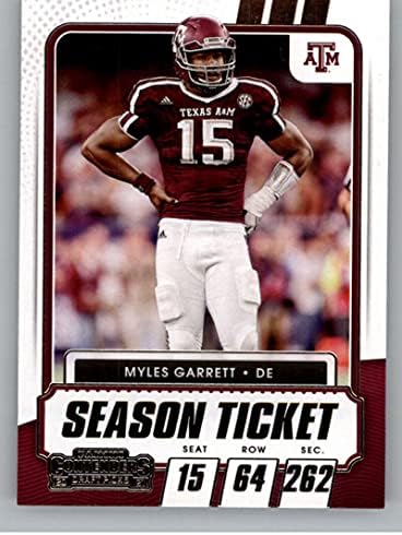2021 Панини кандидати Драфт сезонски билет 88 Myles Garrett Texas A&M Aggies Football Trading Card