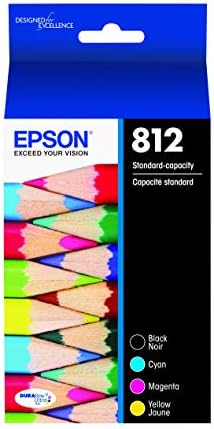 EPSON T812 DURABRITE ULTRA -INK Стандарден капацитет Црна и боја -Cartridge Combo Combo Pack за избрани Epson Workforce Pro Printers