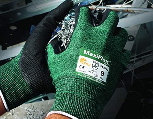 Maxiflex 34-8743 ATG исечете отпорен нитрил обложена работа зелена нитрилна нараквици
