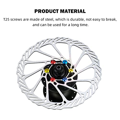 завртка за велосипед со велосипед од не'рѓосувачки челик Kingsea 12pcs, завртки за ротор на сопирачката на дискот M5 x 10мм, завртки за велосипед,