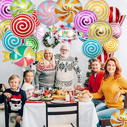 Божиќ бонбони партија украси, бонбони партија украси и лижавче банери, бонбони балони, бонбони торта инсерти се применуваат За божиќ бонбони
