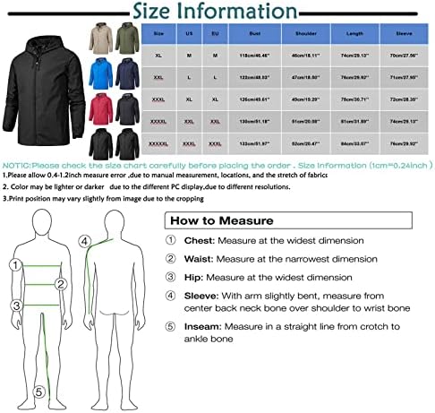 ADSSDQ јакни за мажи, трендовски пешачење со долг ракав плус големина палта мажи зимска висока јака вклопена во средна тежина јакна