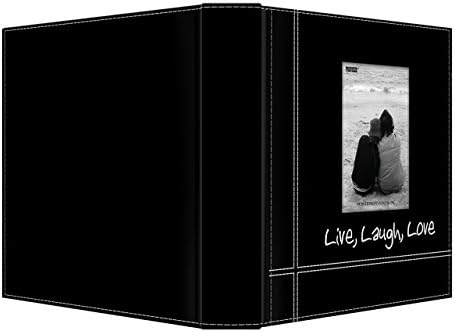 Албуми со пионерски фото -везени во живо, смеа, loveубов црна шивана албум на рамка за лажева за 4 „x6“ отпечатоци