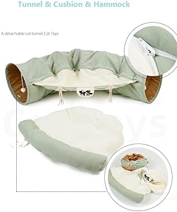 Интерактивни играчки за кревети за мачки интерактивни играчки шатор 2 во 1 мулти-функција склопувачки со 2 топчиња за гребење, амока