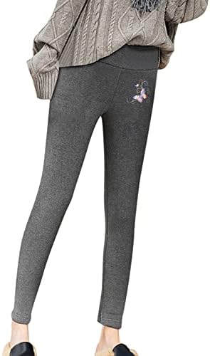 Iius Fleece Healgings жени зимски топли топли термички хеланки со високи половини тенок истегнат хулахопки панталони дебели панталони
