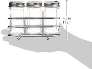 Диспензерот за стаклени кондименти за тавани со табела, поставен со перфорирани врвови, 2-унца