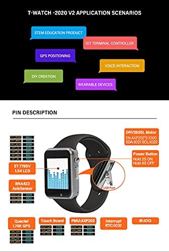 Програмабилен часовник со седиште во T-Watch 2020 V2 ESP32 со Arduino, ESP-IDF или Micropython