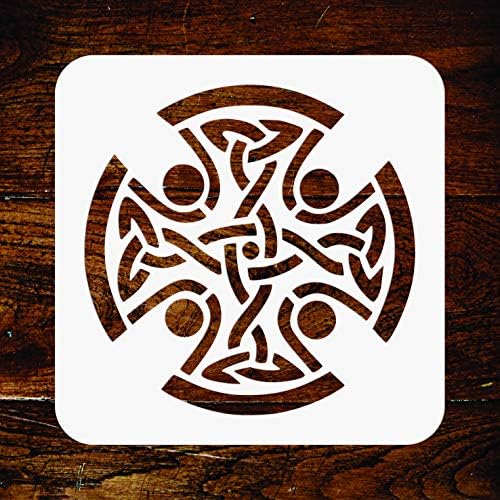 Келтски Крст Матрица, 3 х 3 инчи-Верски Племенски Јазол Ѕидни Матрици За Сликање Картички