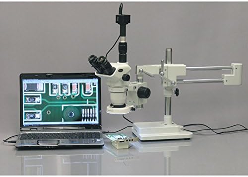 Амскоп ЗМ-4ТНВ3 Професионален Тринокуларен Микроскоп За Стерео Зумирање, Ew10x И EW25x Окулари, 2x-225X Зголемување, 0,67 X-4,5