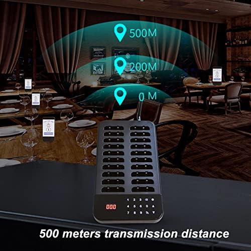 ACOGEDOR 20 канали систем за безжичен повик, систем за ресторани со вибрации, зуи и блиц, максимум 999 Beepers Control Control Wireless Calling