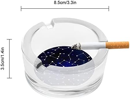 Galaxy Constellation Glass Ashtrays за цигари и цигари, држач за табела за табела за табела за декорација на маса