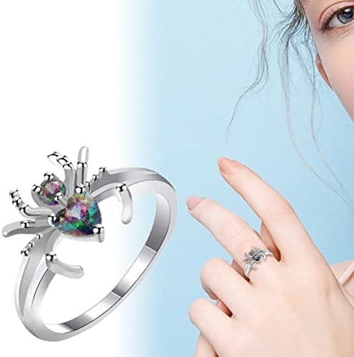 2023 година Нов накит прстен за прстен ангажман вметнат за жени моден прстен зелени дами прстени прстени симпатични прстени за пријателство