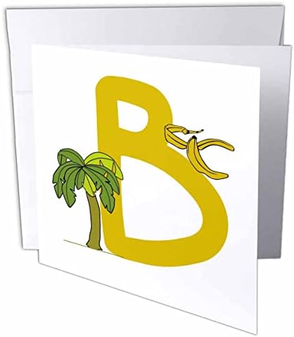 3drose симпатична слика на буквата Б со дизајн на банана - честитки