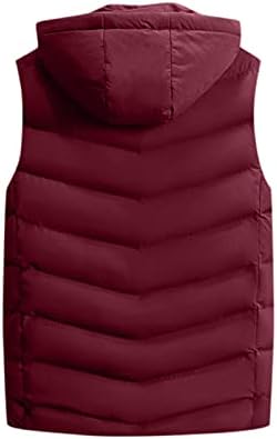 Машка есен и зимски топол капут елек цврста боја без ракави елек лежерна качулка со патент елек елек - аспиратор за маж палто