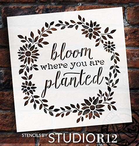 Блум каде што сте засадени матрица од Sudior12 | Знаци на дрво | Уметноста на зборот - Шаблон за еднократна употреба | Сликање креда мешани