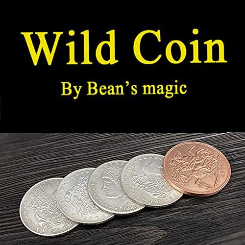 ZQION УПОТРЕБА Диви монети од магичната фаза на Бин затвори магични трикови илузија Супер визуелна монета реквизити за монети