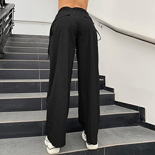 Миашуи дами пот панталони 2023 карго панталони жена опуштена вклопена облека со црни панталони обични летни панталони за жени