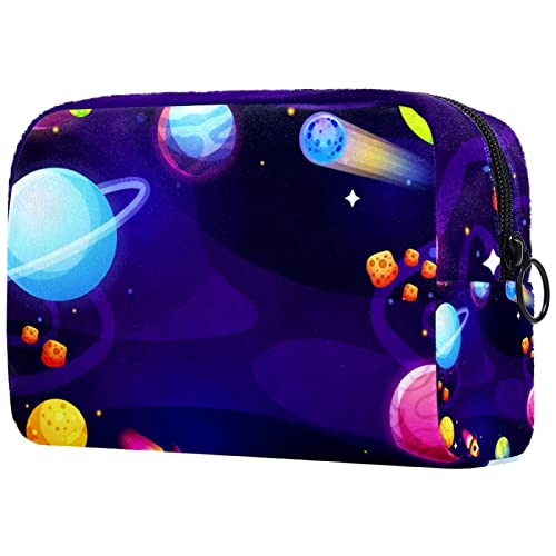 Галакси Вселенска Планета Мала Торбичка За Шминка За Чанта Патување Козметичка Торба Пренослива Тоалетна Торба За Жени Девојки Подароци