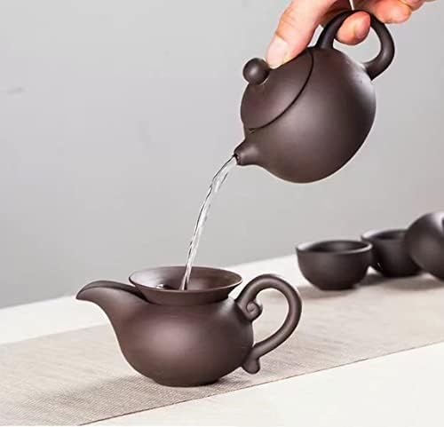 Кунг Фу Зиша сет, Исклучително рачно изработено рачно изработено глинен чајник, традиционален стил на кинески чајник - чајник од Зиша,