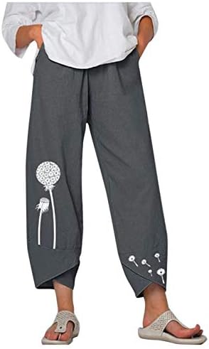 Honprad Petite Bootcut јога панталони за жени одблесоци од палење цвеќиња Еластични панталони со ширина на половината, печати