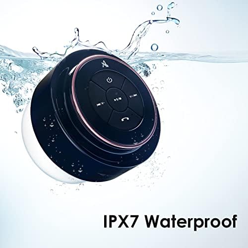 XLeader Rose Gold Bluetooth Bluetooth звучник за туширање, Soundangel Mate Certified IPX7 Водоотпорен звучник за бања со вшмукување чаша MIC 5W кристален звук, 15H играње време, за жени жени