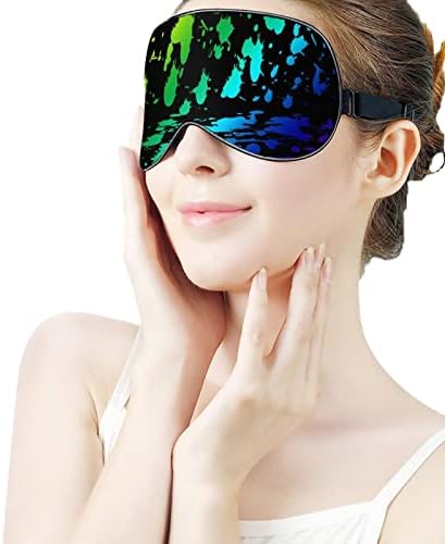 Обоени распрскувачки маски за спиење за затемнување на окото со прилагодлива еластична лента ноќно слепило за жени мажи за јога